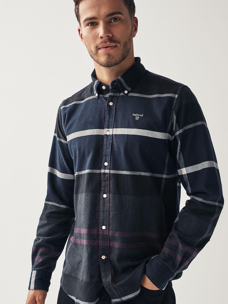 Barbour® Black Slate Iceloch Tartan Check Long Sleeve Cotton Shirt - Image 1 of 7