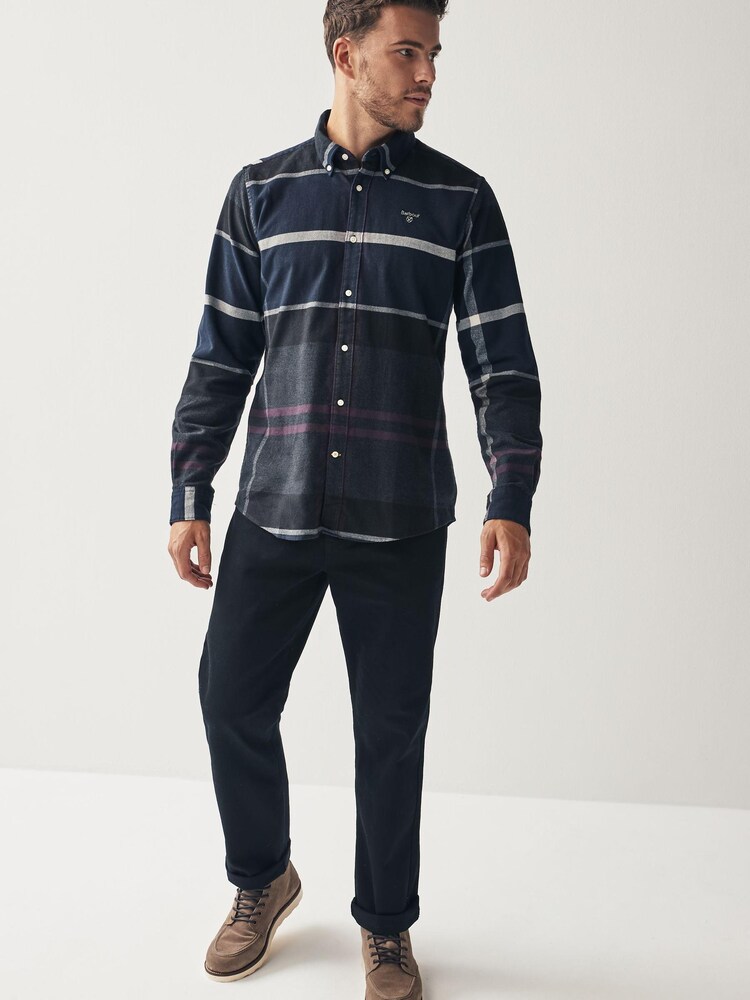 Barbour® Black Slate Iceloch Tartan Check Long Sleeve Cotton Shirt - Image 2 of 7