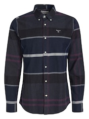 Barbour® Black Slate Iceloch Tartan Check Long Sleeve Cotton Shirt - Image 7 of 7
