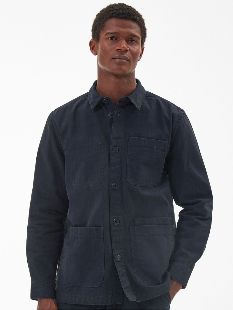 Barbour® Navy Chesterwood Workwear Shacket Overshirt - Image 1 of 7