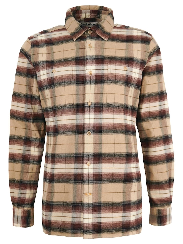 Barbour® Stone Askrigg Check Long Sleeve Shirt - Image 8 of 8