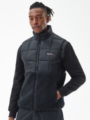 Barbour® Black Fell Borg Fleece Hybrid Gilet - Image 1 of 7