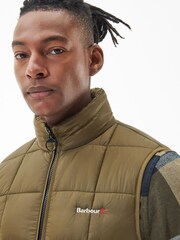 Barbour® Khaki Green Fell Borg Fleece Hybrid Gilet - Image 4 of 7