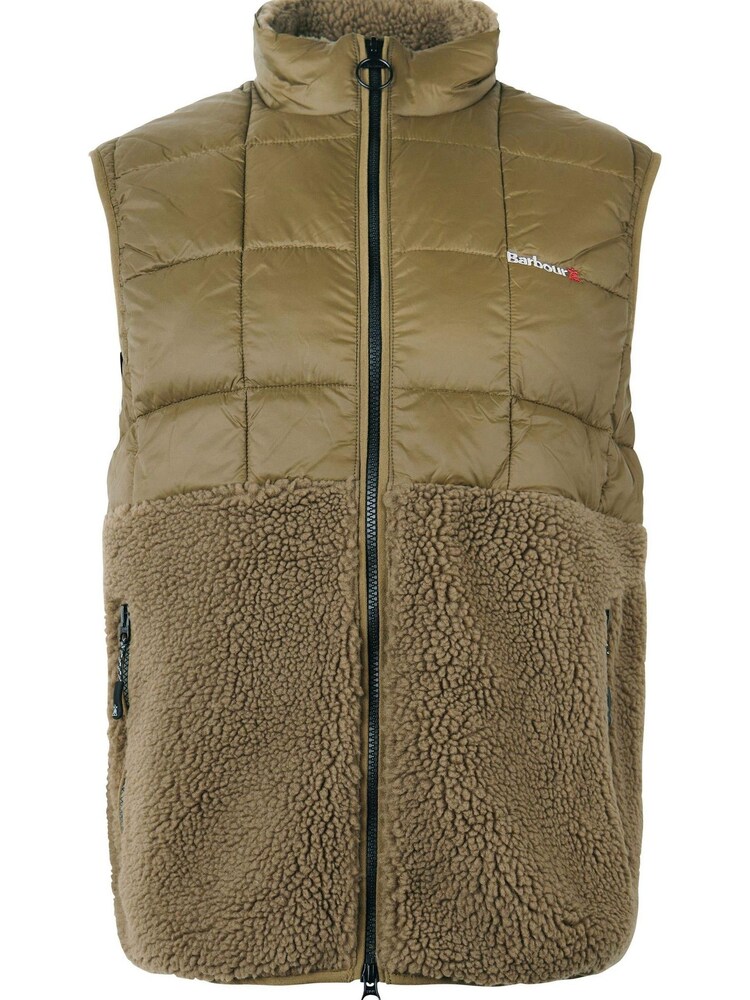 Barbour® Khaki Green Fell Borg Fleece Hybrid Gilet - Image 7 of 7