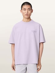 AllSaints Purple Xander Short Sleeve Crew Neck T-Shirt - Image 1 of 6