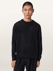 AllSaints Black Wolf Crew Jumper - Image 1 of 6
