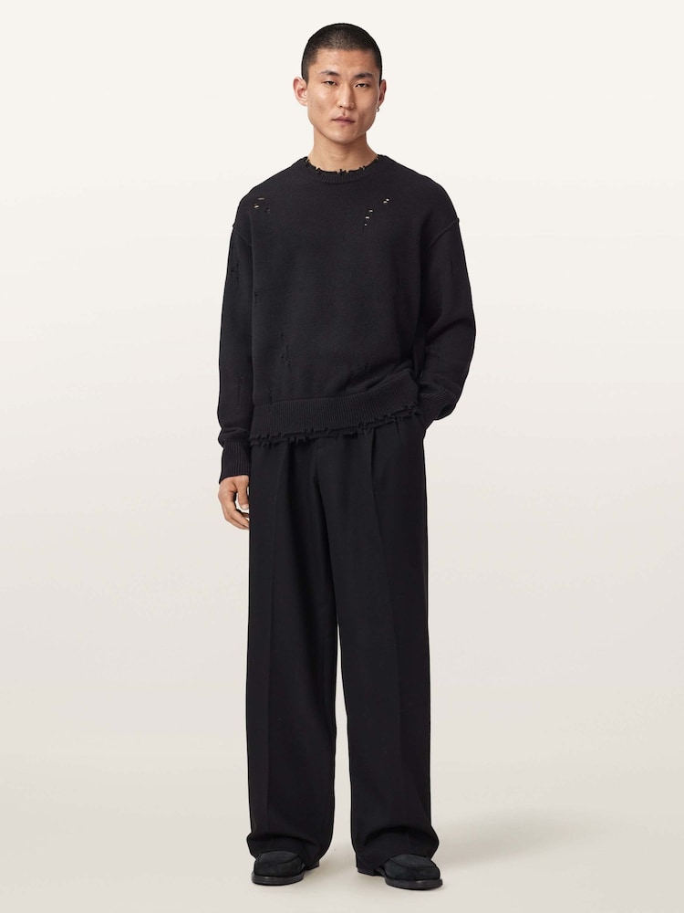 AllSaints Black Wolf Crew Jumper - Image 2 of 6