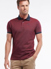 Dunkelrot - Barbour® 100% Baumwolle Herren Sport Poloshirt - Bild 1 von 1
