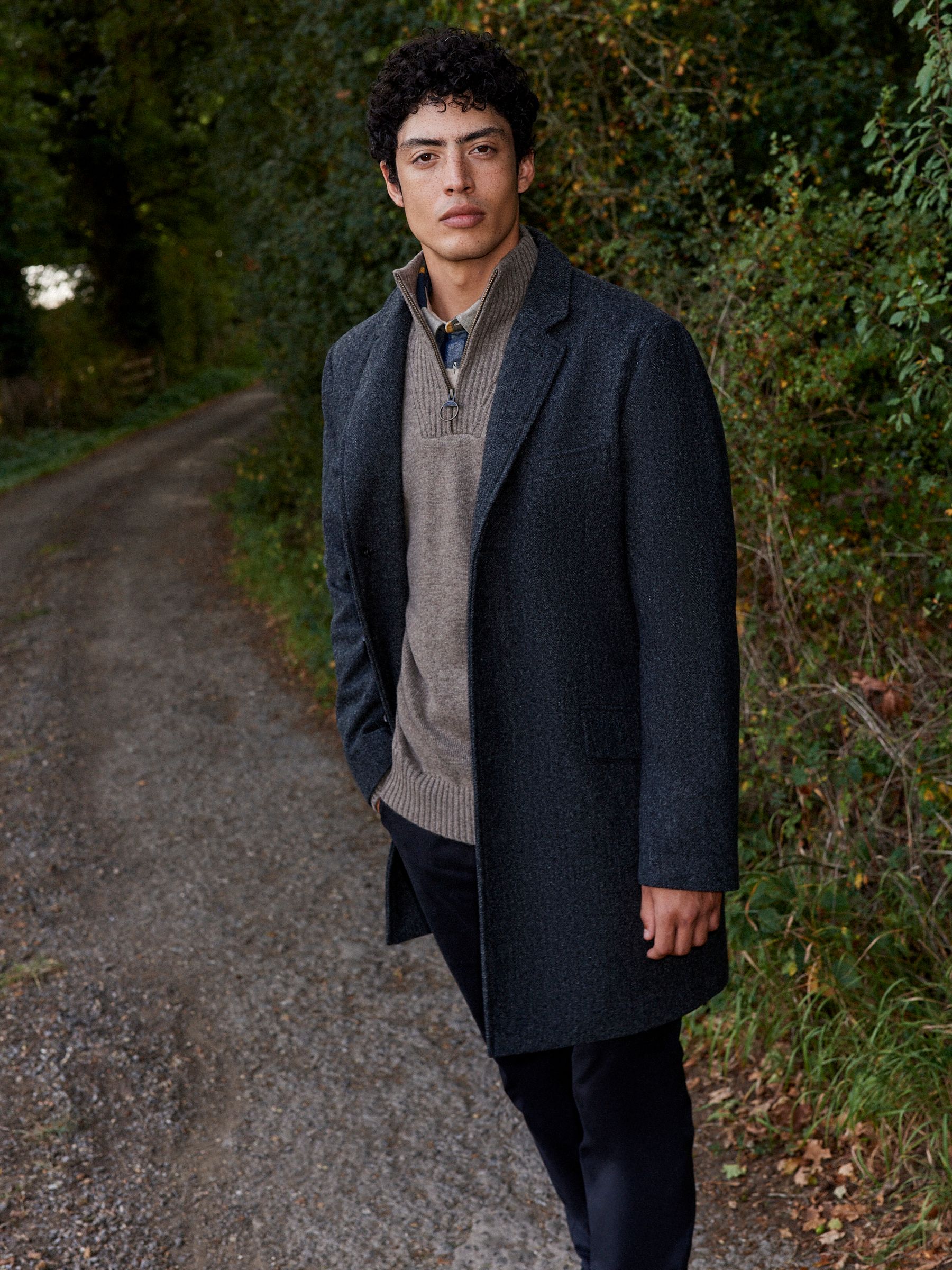Buy Barbour Charcoal Grey Harrow Wool Long Line Coat from Next Germany