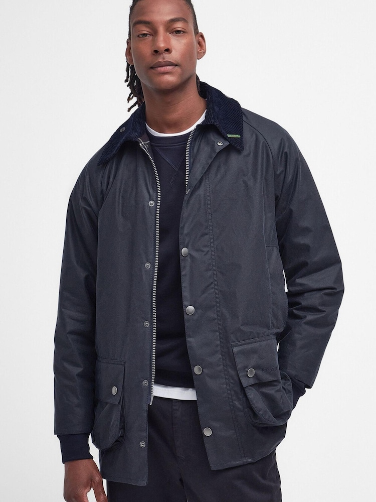 Barbour® Navy 40th Anniversary Beaufort Waxed Jacket - Image 2 of 12