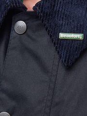 Barbour® Navy 40th Anniversary Beaufort Waxed Jacket - Image 6 of 12