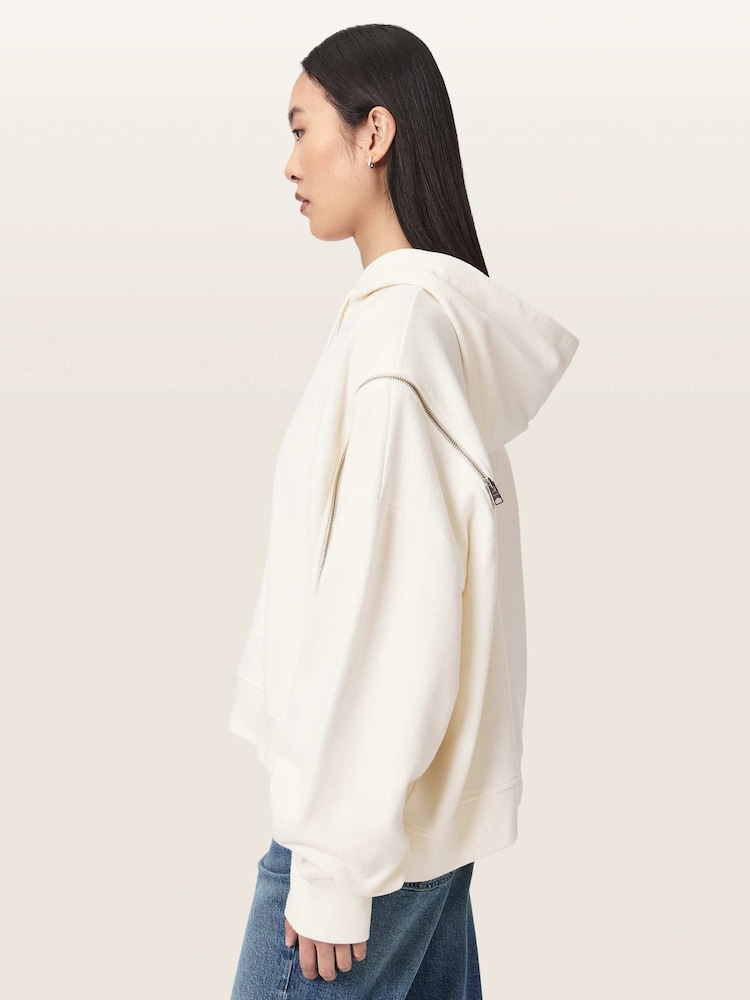 AllSaints White Ciara Hoodie - Image 2 of 8