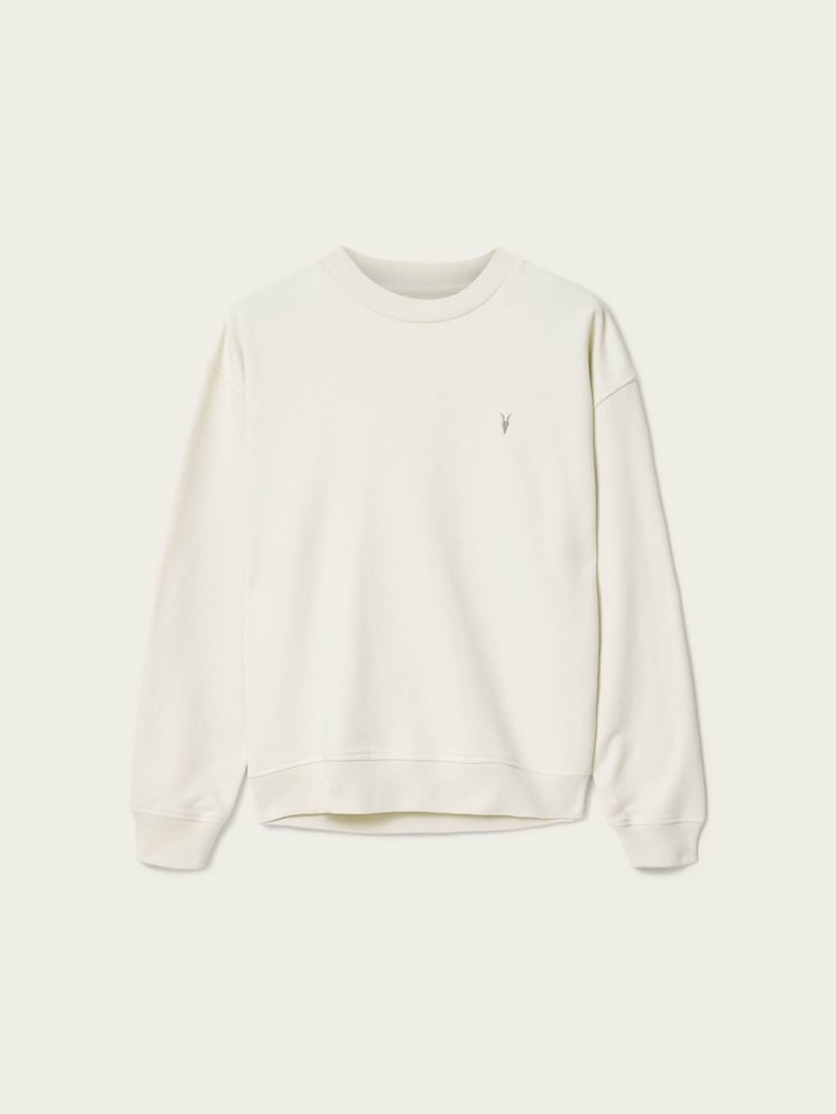 AllSaints White Asher Crew Sweat Top - Image 6 of 6