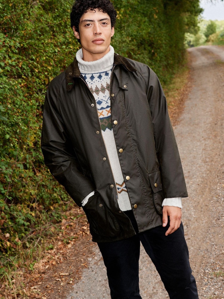 Barbour® Olive Green 40th Anniversary Beaufort Waxed Jacket - Image 1 of 10