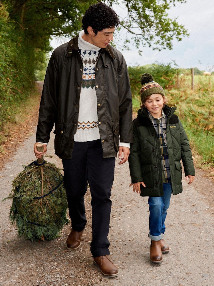 Barbour® Olive Green 40th Anniversary Beaufort Waxed Jacket - Image 2 of 10