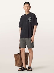 AllSaints Black Linx Short Sleeve Crew Neck T-Shirt - Image 6 of 7