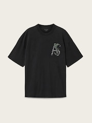 AllSaints Black Linx Short Sleeve Crew Neck T-Shirt - Image 7 of 7