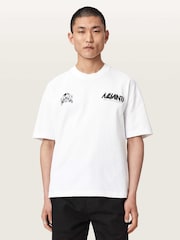 AllSaints White Chromium Short Sleeve Crew Neck T-Shirt - Image 1 of 6