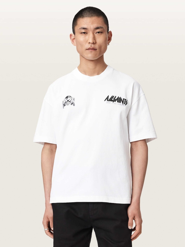 AllSaints White Chromium Short Sleeve Crew Neck T-Shirt - Image 1 of 6