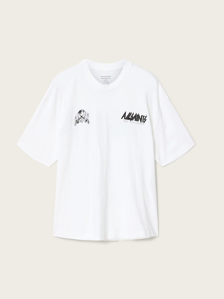 AllSaints White Chromium Short Sleeve Crew Neck T-Shirt - Image 6 of 6