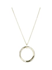 Oliver Bonas Gold Plated Tia Large Loop Pendant Necklace - Image 4 of 4