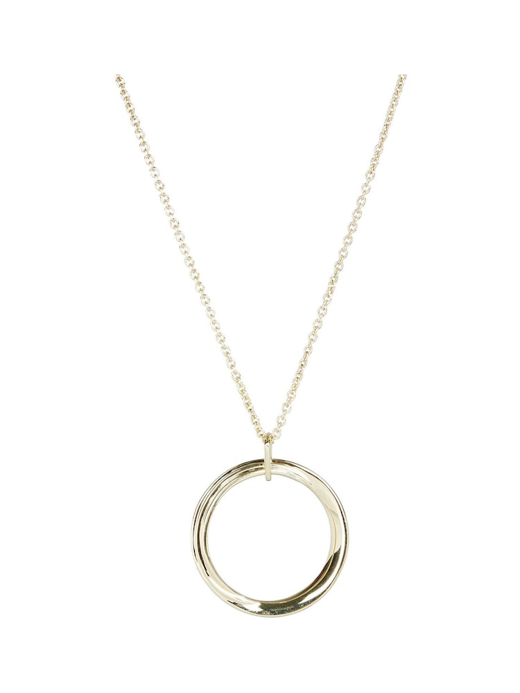 Oliver Bonas Gold Plated Tia Large Loop Pendant Necklace - Image 4 of 4