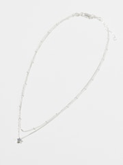 Oliver Bonas Silver Plated Sky Star Charm Layered Necklace - Image 2 of 5