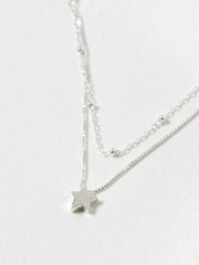 Oliver Bonas Silver Plated Sky Star Charm Layered Necklace - Image 3 of 5