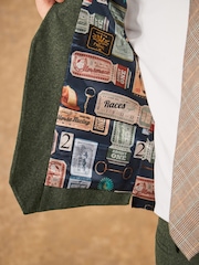 Green Regular Fit Trimmed Donegal Waistcoat - Image 8 of 13