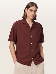 AllSaints Red Hudson Short Sleeve Shirt - Image 1 of 6