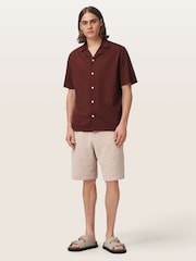 AllSaints Red Hudson Short Sleeve Shirt - Image 2 of 6