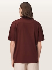 AllSaints Red Hudson Short Sleeve Shirt - Image 4 of 6