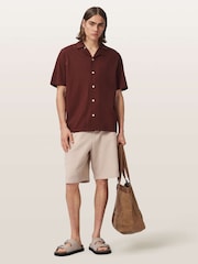 AllSaints Red Hudson Short Sleeve Shirt - Image 5 of 6