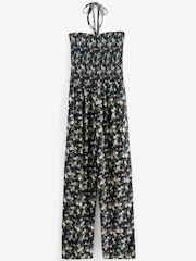 Black Ditsy Shirred Bandeau Jumpsuit - Image 7 of 7