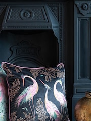 Sara Miller Blue Dancing Cranes Cushion - Image 1 of 5