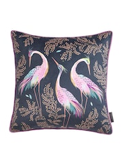 Sara Miller Blue Dancing Cranes Cushion - Image 4 of 5