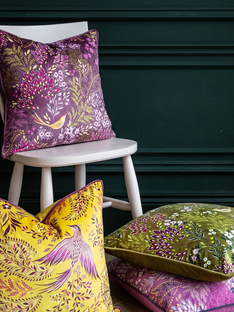 Sara Miller Yellow Bird of Paradise Cushion - Image 2 of 5