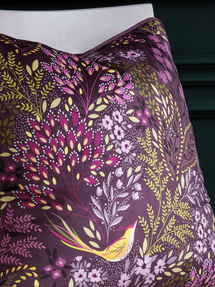 Sara Miller Purple Songbird Cushion - Image 2 of 5 Sara Miller Purple Songbird Cushion - Image 2 of 5