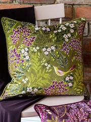 Sara Miller Green Songbird Cushion - Image 1 of 5