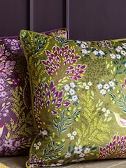 Sara Miller Green Songbird Cushion - Image 3 of 5