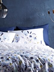 Voyage Set of 2 Blue Hibbertia Crocus 100% Cotton Pillowcases - Image 1 of 3