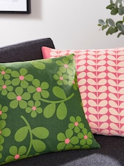 Orla Kiely Green 100% Cotton Wisteria Cushion - Image 1 of 3