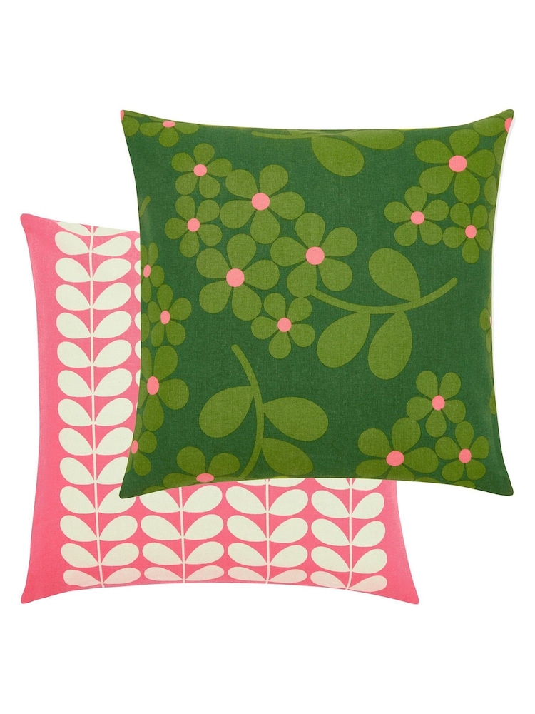 Orla Kiely Green 100% Cotton Wisteria Cushion - Image 2 of 3