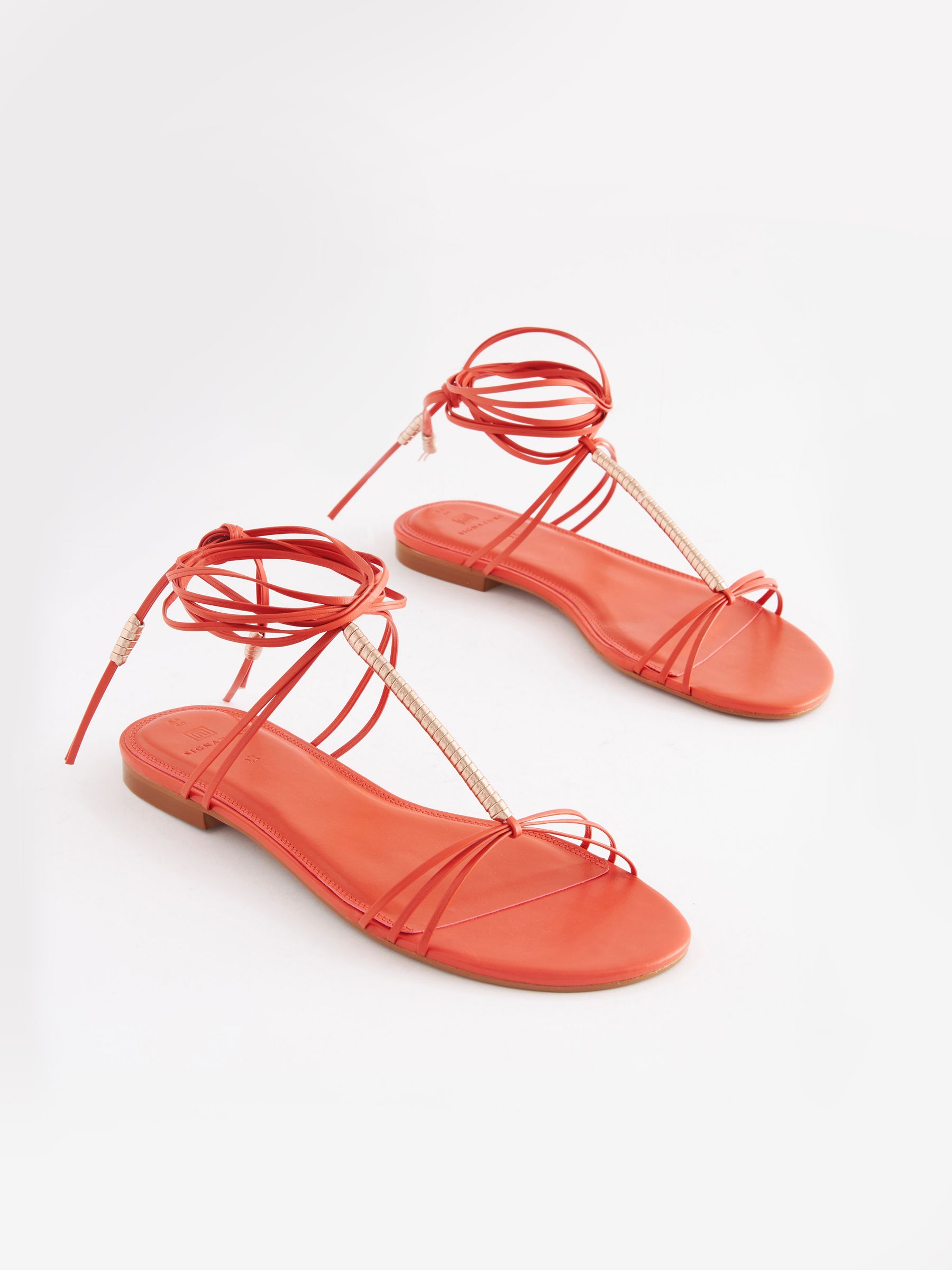 Sandales plates orange online