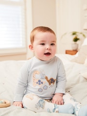 Blue Dinosaur Baby Top and Leggings 2 Piece Set - Image 1 of 6