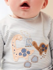 Blue Dinosaur Baby Top and Leggings 2 Piece Set - Image 3 of 6