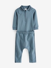 Blue Baby Polo Bodysuit And Leggings 2 Piece Set - Image 7 of 16