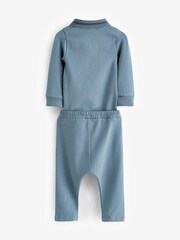 Blue Baby Polo Bodysuit And Leggings 2 Piece Set - Image 8 of 16