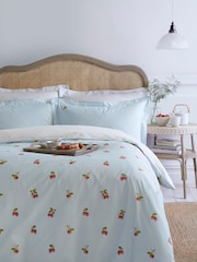 Sophie Allport Blue Strawberries Mist 100% Cotton Duvet Cover and Pillowcase Set - Image 1 of 6