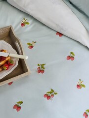 Sophie Allport Blue Strawberries Mist 100% Cotton Duvet Cover and Pillowcase Set - Image 6 of 6